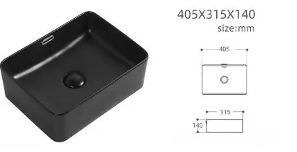 Раковина «Aquanet» Perfect-1-MB 40/31 273678 фарфоровая черная Раковина «Aquanet» Perfect-1-MB 40/31 273678 фарфоровая черная