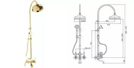 Душевая система «Cezares» FIRST-CVD-30-03/24-Bi золото Душевая система «Cezares» FIRST-CVD-30-03/24-Bi золото