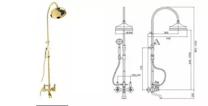 Душевая система «Cezares» FIRST-CVD-30-03/24-M золото