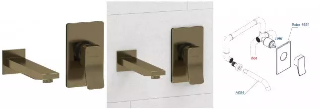 Смеситель для раковины «WasserKRAFT» A16573 светлая бронза