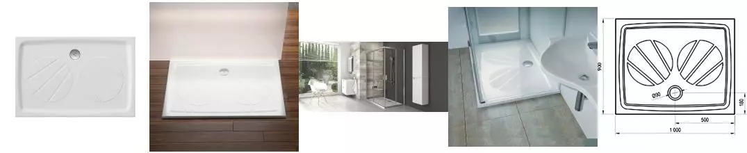 Душевой поддон «Ravak» Gigant Pro 100/90 низкий из литьевого мрамора прямоугольный белый