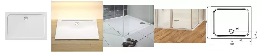 Душевой поддон «Ravak» Gigant Pro Chrome 100/90 низкий из литьевого мрамора прямоугольный белый