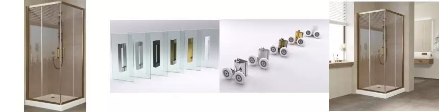 Душевой угол-ограждение «Vegas Glass» ZA Tur Novo 110/110 бронза/бронза без поддона универсальный