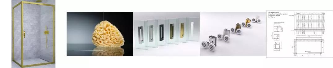 Душевой угол-ограждение «Vegas Glass» ZP+ZPV Tur Novo 100/100 Crystalvision/глянцевое золото  без поддона универсальный