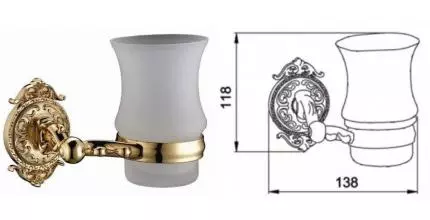 Стакан для зубных щёток «Hayta» Classic Gold 13905-1/GOLD на стену золото Стакан для зубных щёток «Hayta» Classic Gold 13905-1/GOLD на стену золото