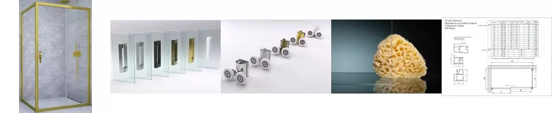 Душевой угол-ограждение «Vegas Glass» ZP+ZPV Tur Novo 150/100 прозрачный/глянцевое золото без поддона универсальный Душевой угол-ограждение «Vegas Glass» ZP+ZPV Tur Novo 150/100 прозрачный/глянцевое золото без поддона универсальный