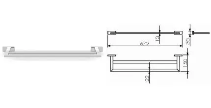 Полотенцедержатель двойной «Langberger» Alster 11902A на стену хром