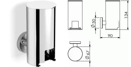 Диспенсер для ватных дисков «Langberger» Burano 11028A на стену хром
