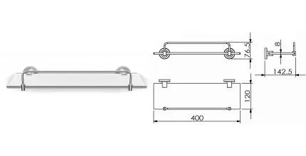 Полка в ванну «Langberger» Burano 11051D на стену хром