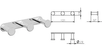 Планка с крючками «Langberger» Accessories 28033A на стену хром