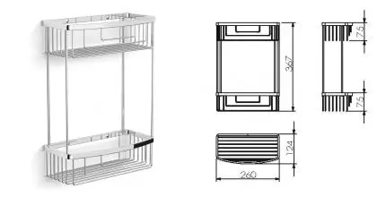 Полка в ванну «Langberger» Accessories 70162 на стену хром
