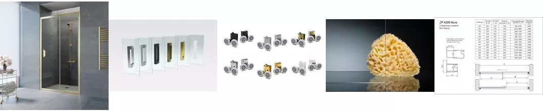 Душевая дверь «Vegas Glass» ZP Tur Novo 100/200 Crystalvision/глянцевое золото универсальная Душевая дверь «Vegas Glass» ZP Tur Novo 100/200 Crystalvision/глянцевое золото универсальная