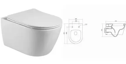 Подвесной унитаз безободковый «Акватек» Оберон AQ1363W-00 белый с сиденьем дюропласт с микролифтом белое Подвесной унитаз безободковый «Акватек» Оберон AQ1363W-00 белый с сиденьем дюропласт с микролифтом белое