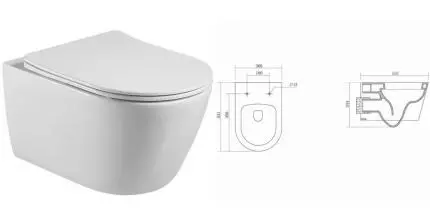Подвесной унитаз безободковый «Акватек» Бетта AQ1253W-00 белый с сиденьем дюропласт с микролифтом белое Подвесной унитаз безободковый «Акватек» Бетта AQ1253W-00 белый с сиденьем дюропласт с микролифтом белое
