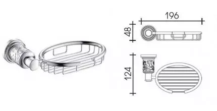 Мыльница «Schein» Carving 7065009 на стену хром