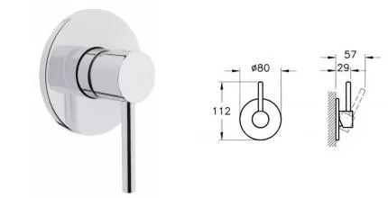 Внешняя часть смесителя «Vitra» Stop valves A41457EXP хром