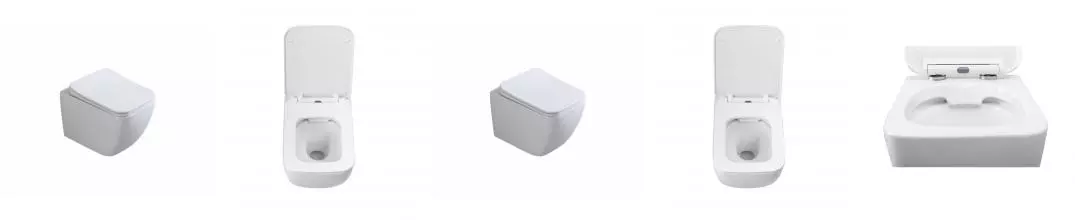 Подвесной унитаз безободковый «Art&Max» Maxima AM010CHR (AM010SC) белый с сиденьем дюропласт с микролифтом белое