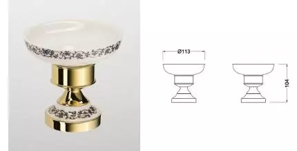 Мыльница «Schein» Saine Gold 7053057VF на стол золото/белая Мыльница «Schein» Saine Gold 7053057VF на стол золото/белая