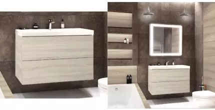 Тумба с раковиной «Art&Max» Verona push 100 (Am-lav 100) подвесная Rovere Chiaro Sonoma Тумба с раковиной «Art&Max» Verona push 100 (Am-lav 100) подвесная Rovere Chiaro Sonoma