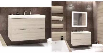 Тумба с раковиной «Art&Max» Verona push 80 (Am-lav 80) подвесная Rovere Chiaro Sonoma Тумба с раковиной «Art&Max» Verona push 80 (Am-lav 80) подвесная Rovere Chiaro Sonoma