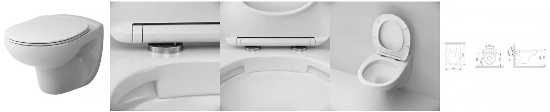 Подвесной унитаз безободковый «Am.Pm» Joy C851700SC белый с сиденьем дюропласт с микролифтом