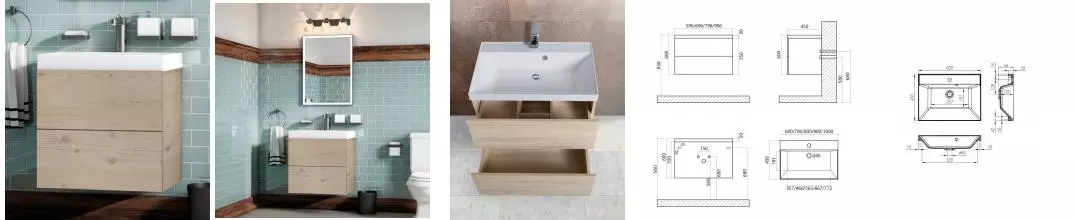 Тумба с раковиной «Art&Max» Verona push 60 (Am-lav 60) подвесная Gascon Pine Chiaro Тумба с раковиной «Art&Max» Verona push 60 (Am-lav 60) подвесная Gascon Pine Chiaro