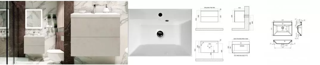 Тумба с раковиной «Art&Max» Verona push 60 (Am-lav 60) подвесная Venetiano Тумба с раковиной «Art&Max» Verona push 60 (Am-lav 60) подвесная Venetiano