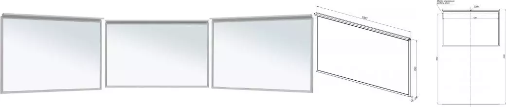 Зеркало «Allen Brau» Priority 120 с подсветкой серебро браш