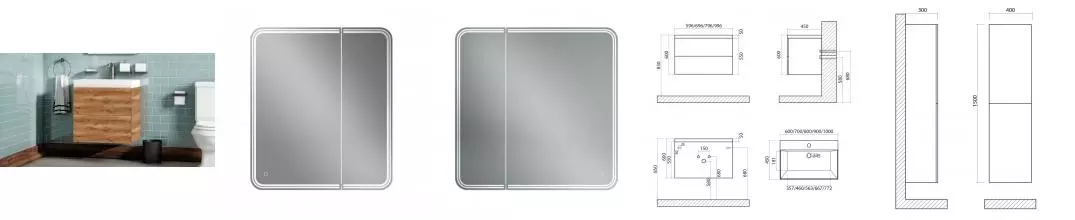 Мебель для ванной подвесная «Art&Max» Verona push 70 Rovere Chiaro Celtico