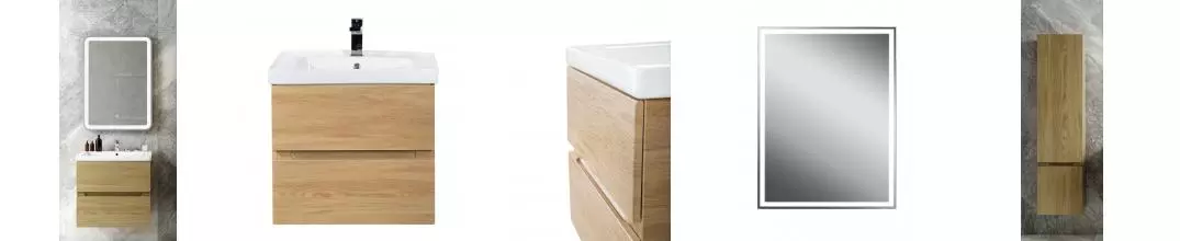 Мебель для ванной подвесная «Art&Max» Techno 60 Дуб мадейра янтарь