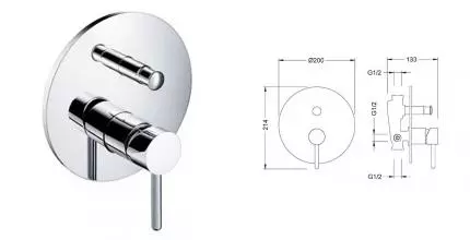 Смеситель для душа «Schein» Icon 6026069 хром