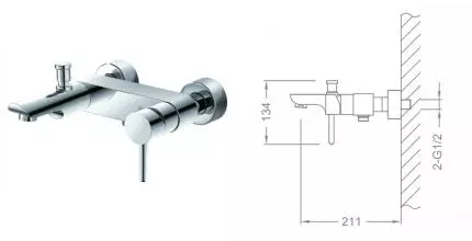 Смеситель для ванны «Schein» Icon 47205/8026020 хром