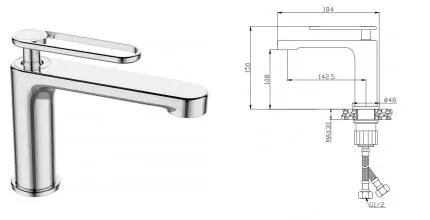 Смеситель для раковины «Cezares» MOMENTO-LS-01-W0 хром