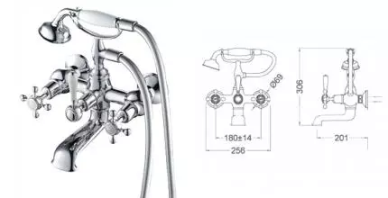 Смеситель для ванны «Schein» Thames 411CS/8056060PT хром Смеситель для ванны «Schein» Thames 411CS/8056060PT хром