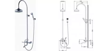 Душевая система «Schein» Pure 46415/8027055 хром Душевая система «Schein» Pure 46415/8027055 хром