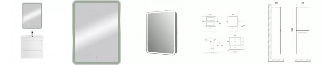 Мебель для ванной подвесная «Art&Max» Platino 60 белый матовый Мебель для ванной подвесная «Art&Max» Platino 60 белый матовый