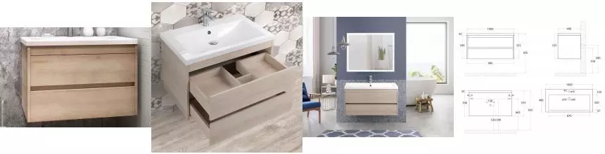 Тумба с раковиной «Art&Max» Family 100 (Am-lav 100) подвесная Pino Bianco Тумба с раковиной «Art&Max» Family 100 (Am-lav 100) подвесная Pino Bianco