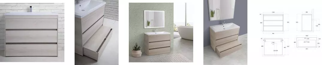 Тумба с раковиной «Art&Max» Family 100 (Am-lav 100) Pino Bianco Тумба с раковиной «Art&Max» Family 100 (Am-lav 100) Pino Bianco