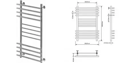 Водяной полотенцесушитель «Aquanet» Largo 50/100 хром