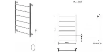 Электрический полотенцесушитель «Aquanet» Mauro 50/80 хром правый
