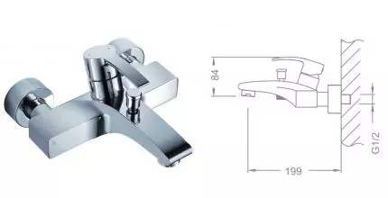 Смеситель для ванны «Schein» Whirl 42205/8035020 хром