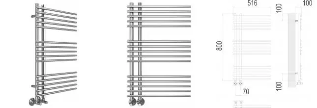 Водяной полотенцесушитель «Terminus» Астра П15 52/80 хром