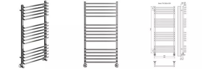 Водяной полотенцесушитель «Terminus» Берн П16 53/100 хром Водяной полотенцесушитель «Terminus» Берн П16 53/100 хром