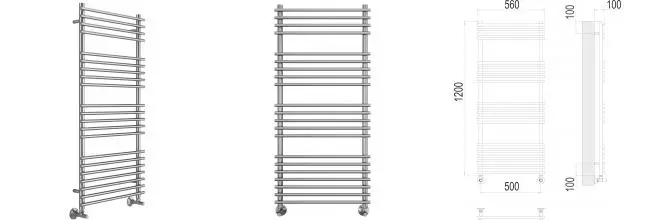 Водяной полотенцесушитель «Terminus» Ватра П21 56/120 хром