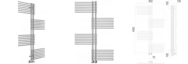 Водяной полотенцесушитель «Terminus» Европа П28 90/140 хром Водяной полотенцесушитель «Terminus» Европа П28 90/140 хром