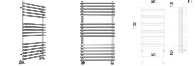 Водяной полотенцесушитель «Terminus» Кремона П16 56/100 хром
