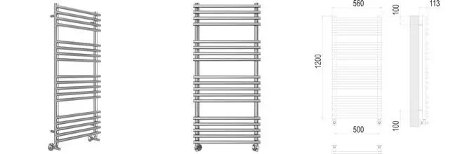 Водяной полотенцесушитель «Terminus» Кремона П18 56/120 хром