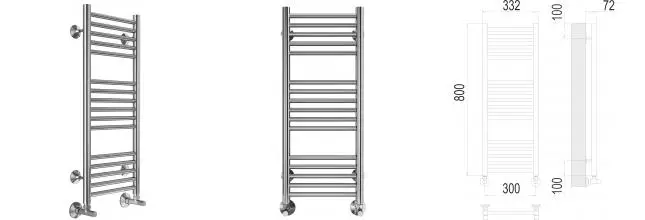 Водяной полотенцесушитель «Terminus» Аврора П16 33/80 хром