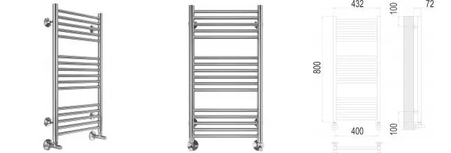 Водяной полотенцесушитель «Terminus» Аврора П16 43/80 хром