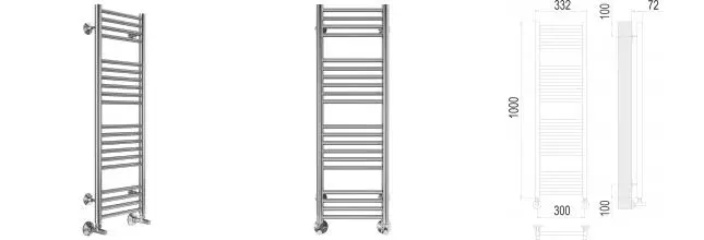 Водяной полотенцесушитель «Terminus» Аврора П20 33/100 хром